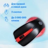 Мышь Оклик 225M черный/красный оптическая (1000dpi) USB (3but)