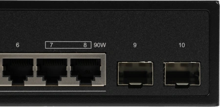 Коммутатор D-Link DGS-1100-10MPPV2/A (L2) 8x1Гбит/с 2SFP 8PoE+ 242W настраиваемый