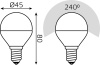 Лампа светодиодная Gauss Basic 10531252T 5.5Вт цок.:E14 шар 240B 4100K св.свеч.бел.нейт. (упак.:3шт)
