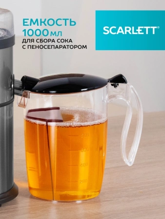 Соковыжималка центробежная Scarlett SC-JE50S62 1600Вт рез.сок.:1000мл. серебристый/черный