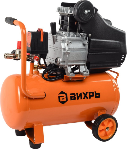 Компрессор поршневой Вихрь КМП-260/24 масляный 260л/мин 24л 2000Вт оранжевый/черный