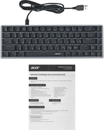 Клавиатура Acer OKW302 механическая серебристый USB for gamer LED (ZL.KBDCC.01C)