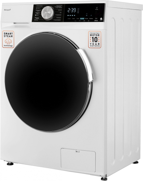 Стиральная машина Weissgauff Premium WMD 47148 DC Inverter Steam класс: A загр.фронтальная макс.:8кг (с сушкой) белый инвертер