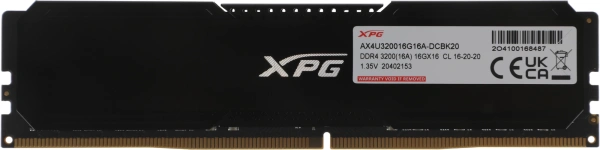 Память DDR4 2x16GB 3200MHz A-Data AX4U320016G16A-DCBK20 XPG Gammix D20 RTL Gaming PC4-25600 CL16 DIMM 288-pin 1.35В kit с радиатором Ret