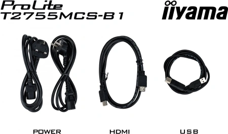Монитор Iiyama 27" ProLite T2755MSC-B1 черный IPS LED 16:9 HDMI M/M матовая 400cd 178гр/178гр 1920x1080 60Hz DP FHD USB Touch 5.8кг