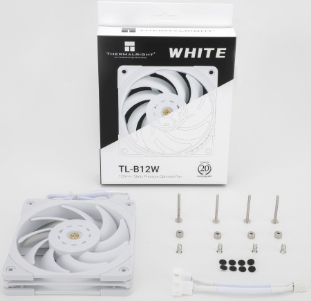 Вентилятор для корпуса Thermalright TL-B12-W 120х120x25.6 белый 4-pin 28.1дБ Ret