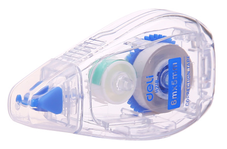 Лента коррект. Deli EH21801 6мх5мм прозрачный корпус белый блистер