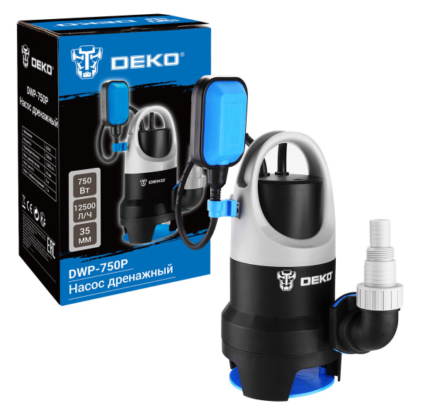 Насос дренажный Deko DWP-750P 750Вт 10000л/час (076-0515)