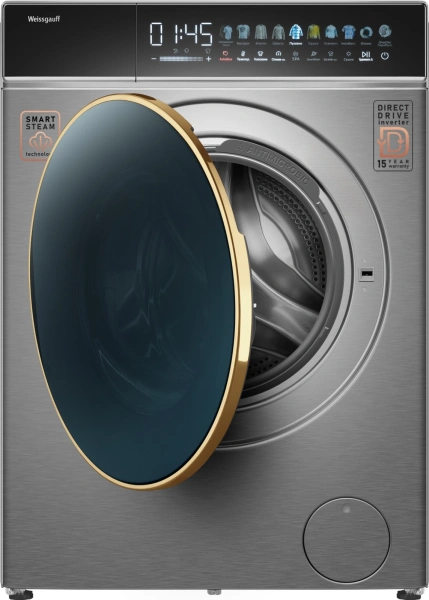 Стиральная машина Weissgauff WMD 58411 Direct Drive Inverter Premium Steam Stee класс: B загр.фронтальная макс.:11кг (с сушкой) нержавеющая сталь инвертер