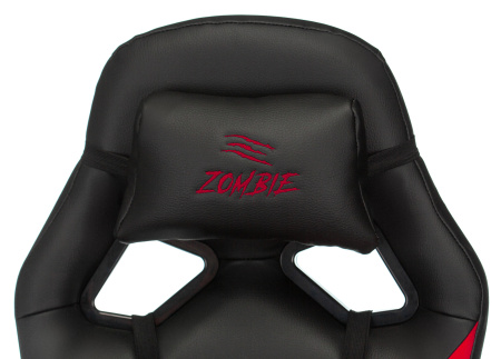 Кресло игровое Zombie DRIVER черный/красный эко.кожа с подголов. крестов. пластик