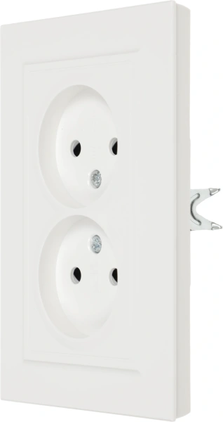 Розетка силов. IEK Brite РС12-2-БрБ BR-R20-10-K01-F 2розет. двойн. скрыт. IP20 белый (упак.:1шт)