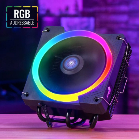 Устройство охлаждения(кулер) Aerocool Cylon 3H Soc-AM5/AM4/1151/1200/1700 4-pin 13-24dB Al+Cu 125W 480gr LED Ret
