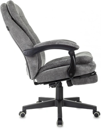 Кресло руководителя Бюрократ T-9950MSG-F Fabric серый Light-19 крестов. пластик подст.для ног