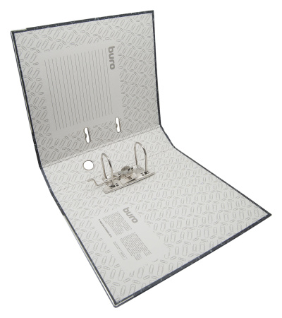 Папка-регистратор Buro МP75-237BК/SBURO A4 75мм картон/бумага черный мет.окант. сборная