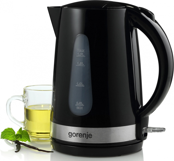 Чайник электрический Gorenje K17BK 1.7л. 2200Вт черный/серебристый (корпус: пластик)