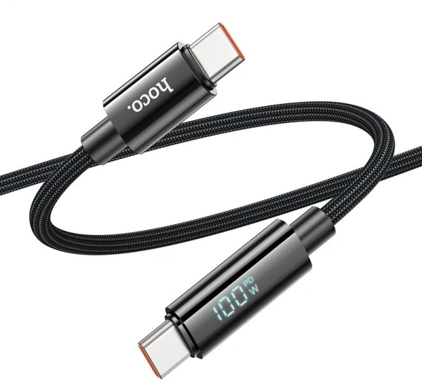 Кабель Hoco U125 TYPE-C 5A(11916) USB Type-C (m)-USB Type-C (m) 1.2м черный