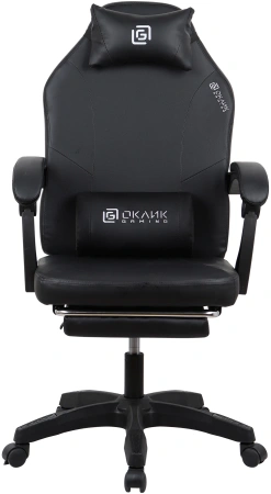 Кресло игровое Оклик Cooldown черный сиденье черный искусст.кожа/сетка с подголов. крестов. пластик