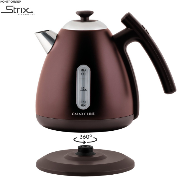 Чайник Galaxy Line GL 0343 1.7л. 2200Вт коричневый (металл/пластик)