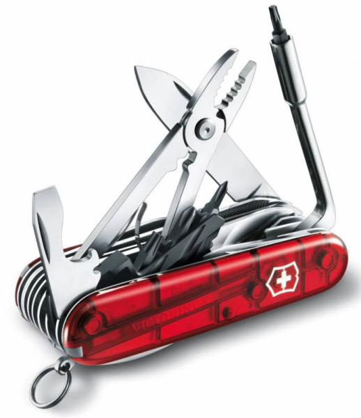 Нож перочинный Victorinox CyberTool L (1.7775.T) 91мм 39функц. красный полупрозрачный карт.коробка
