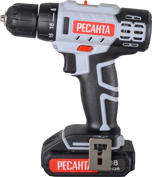 Дрель-шуруповерт Ресанта ДА-18-2ЛК аккум. патрон:быстрозажимной (кейс в комплекте) (75/14/5)