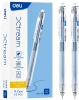 Ручка шариков. автоматическая Deli Xtream EQ80-BL прозрачный/белый d=0.7мм син. черн. кругл. резин. манжета