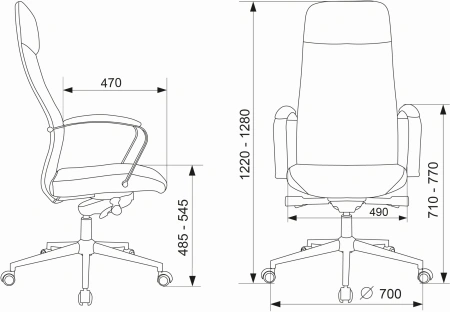 Кресло руководителя Бюрократ CH-610SL-Lux черный эко.кожа крестов. металл хром