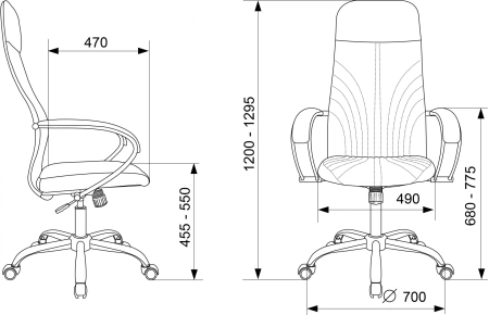 Кресло руководителя Бюрократ CH-610SL черный эко.кожа крестов. металл хром пластик черный