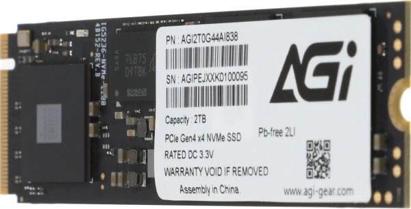 Накопитель SSD AGi PCIe 4.0 x4 2TB AGI2T0G44AI838 AI838 M.2 2280