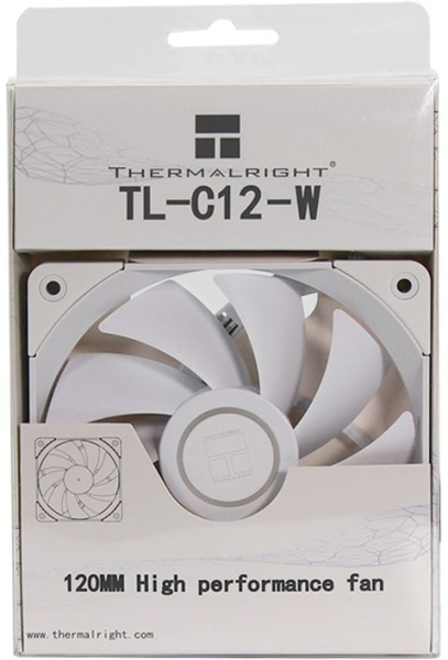 Вентилятор для корпуса Thermalright TL-C12-W 120х120x25 белый 4-pin 25.6дБ Ret