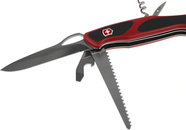 Нож перочинный Victorinox RangerGrip 79 (0.9563.MC) 130мм 12функц. красный/черный карт.коробка