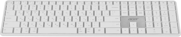 Клавиатура Acer OKR301 белый/серебристый USB беспроводная BT/Radio slim Multimedia (ZL.KBDEE.015)