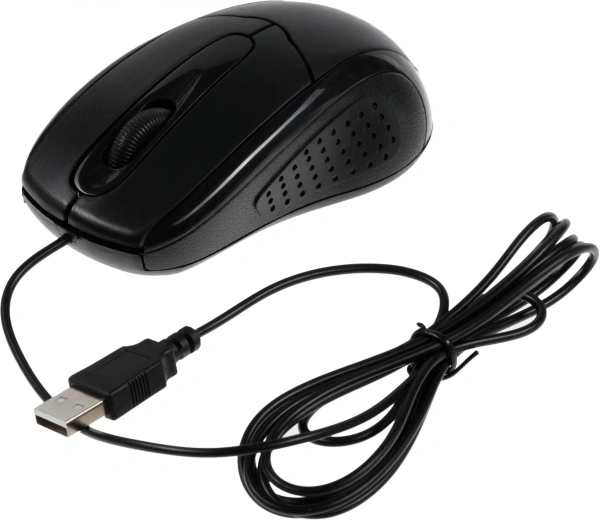 Мышь Оклик 305M черный оптическая (1000dpi) USB (3but)