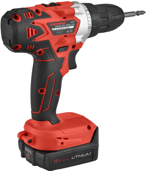 Дрель-шуруповерт Парма ДША-02-2016/2Li аккум. патрон:быстрозажимной (кейс в комплекте) (02.021.00015)