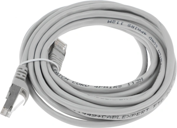 Патч-корд PP22-5m 1000G FTP 4 пары cat5E CCA molded 5м серый RJ-45 (m)-RJ-45 (m)