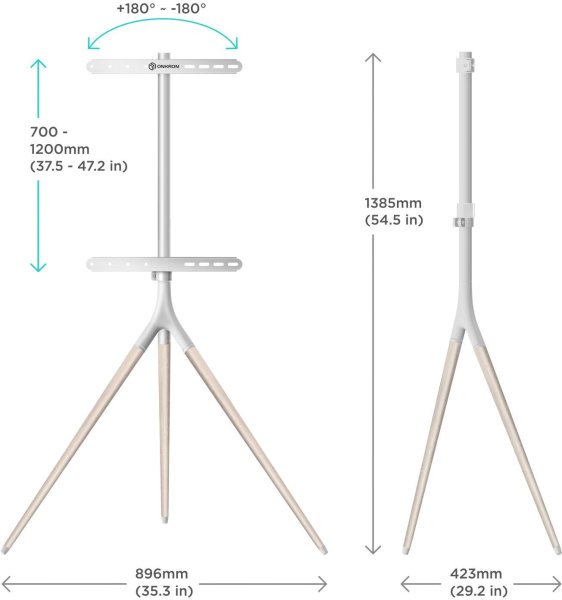 Подставка для телевизора Onkron TS1220 белый 32"-65" макс.35кг напольный