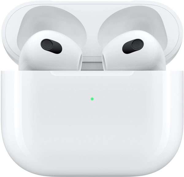 Гарнитура вкладыши Apple AirPods 3 A2565/A2564/A2897 Lightning белый беспроводные bluetooth в ушной раковине (MPNY3CH/A)