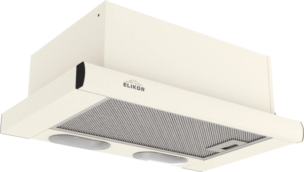 Вытяжка встраиваемая Elikor Интегра 60П-400-В2Л УХЛ 4.2 топленое молоко управление: кулисные переключатели (1 мотор)