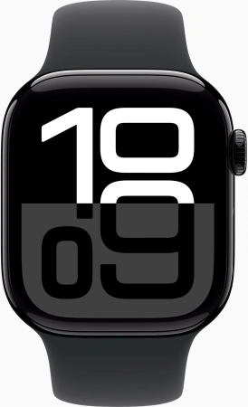 Смарт-часы Apple Watch Series 10 A2986 42мм OLED корп.черный Sport Band рем.черный (MWWE3LW/A)