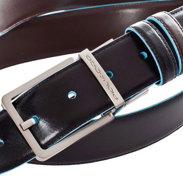 Ремень мужской Piquadro Blue Square CU2619B2/NMO черный/коричневый натур.кожа