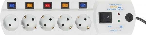 Сетевой фильтр Most EHV 2м (5 розеток) белый (коробка)