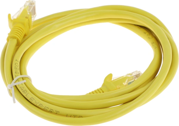 Патч-корд PP12-2M/Y 1000G UTP 4 пары cat5E CCA molded 2м желтый RJ-45 (m)-RJ-45 (m)