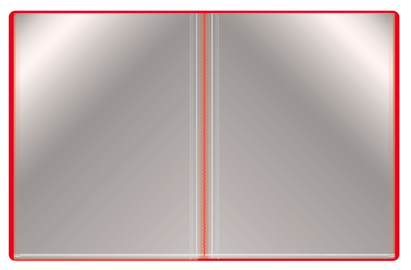 Папка с 100 прозр.вклад. Бюрократ -BPVN100RED A4 пластик 0.8мм торц.карм с бум. встав красный