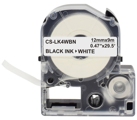 Картридж ленточный Cactus CS-LK4WBN LK-4WBN черный на белом 12x9 для Epson LW300/LW400/LW700/LW600P/LW1000P/K400/Z700/Z900