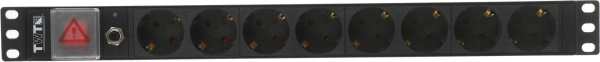 Блок распределения питания Lanmaster TWT-PDU19-10A8P-1.8 гор.размещ. 8xSchuko базовые 10A Schuko 1.8м