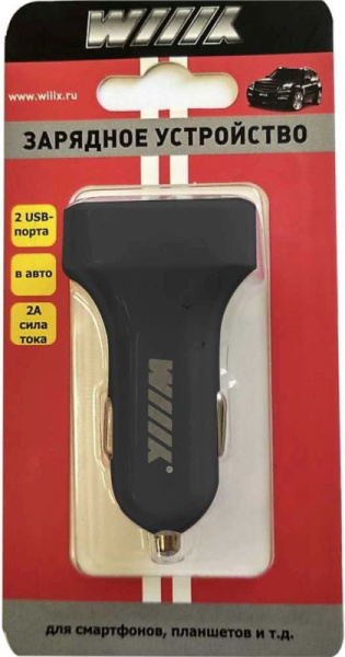 Автомобильное зар./устр. Wiiix UCC-2-15B 1.2A+2.1A универсальное черный