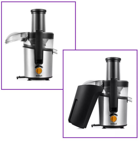 Соковыжималка центробежная Kitfort КТ-1138 800Вт рез.сок.:1000мл. черный/нержавеющая сталь