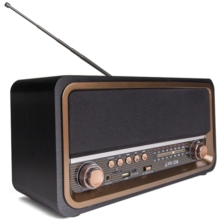 Радиоприемник портативный Сигнал БЗРП РП-336 черный/коричневый USB microSD