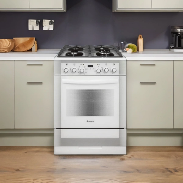 Плита Комбинированная Gefest ПГЭ 6502-03 0242 белый (без крышки) реш.чугун