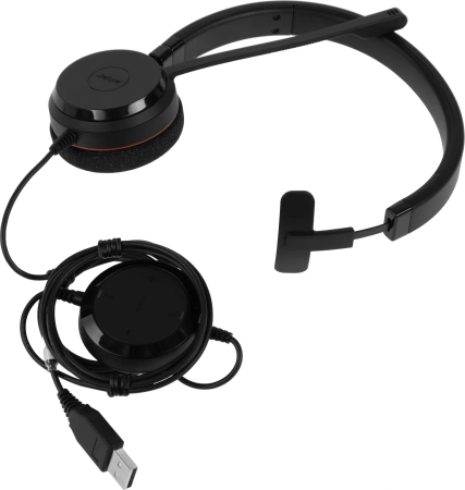 Наушники с микрофоном Jabra Evolve 20 MS Mono черный 1.2м накладные USB оголовье (4993-823-109)