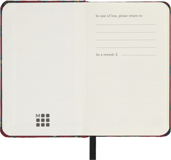 Блокнот Moleskine LE PRESCIOUS & ETHICAL SILK XS 65х105мм 160стр. нелинованный подар.кор. бордовый